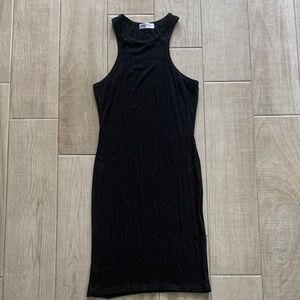 Ribbed Racerback Midi Dress in Black - Women’s L
